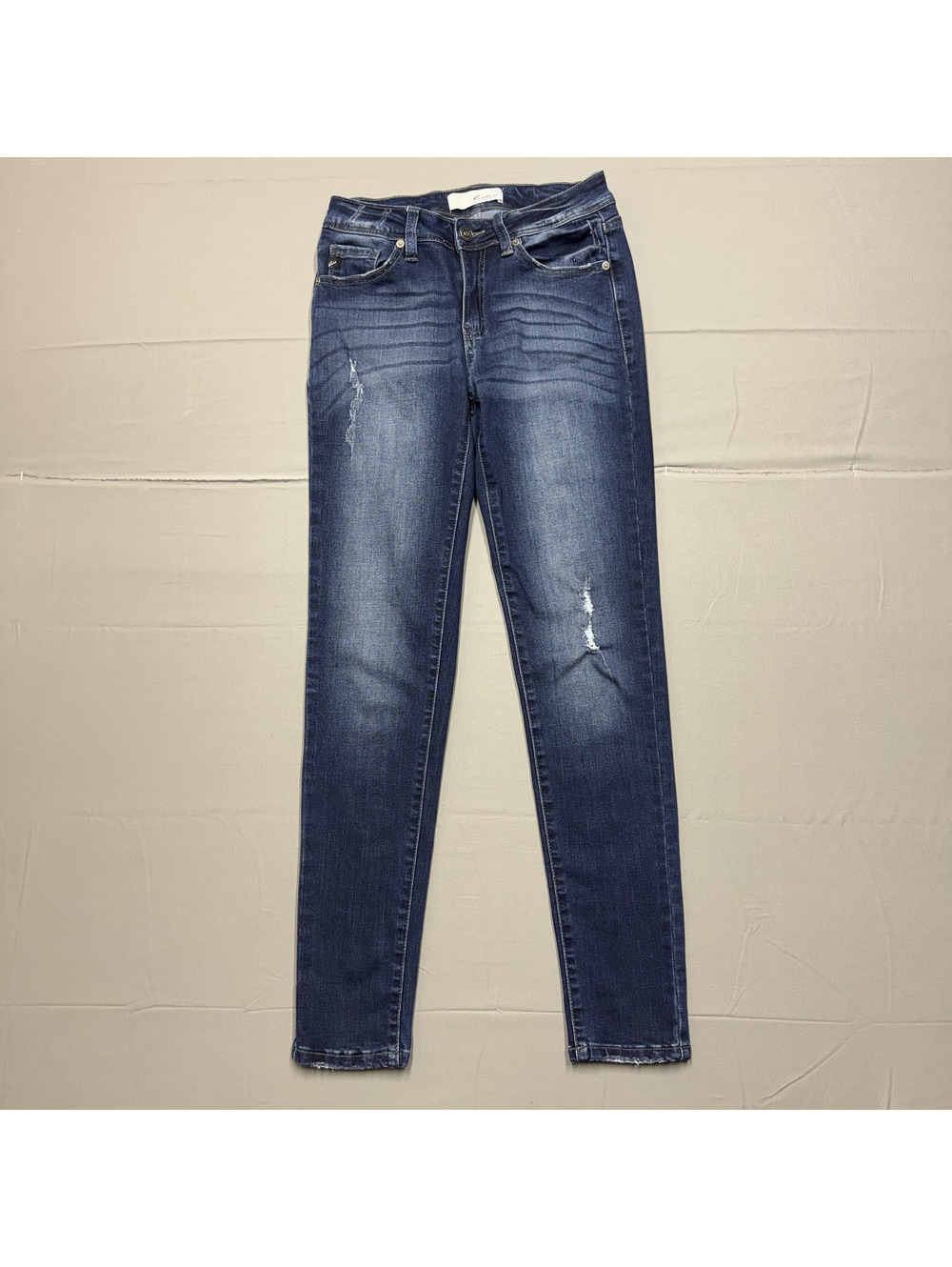 KanCan Womens KC8034D Distressed Skinny Jeans Size 5 Dark Wash Denim Stretch